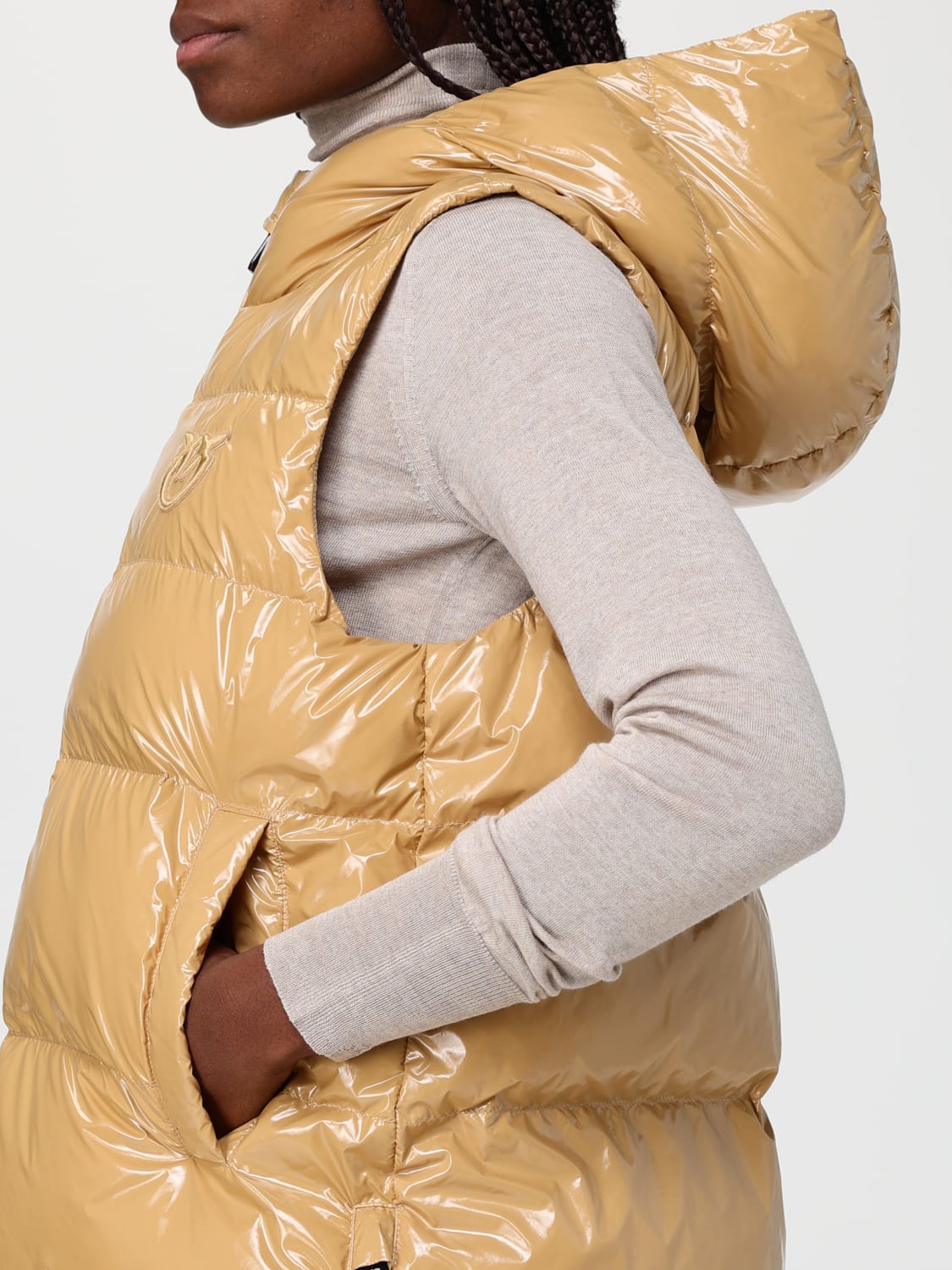 PINKO GILET: Blazer femme Pinko, Miel - Img 4