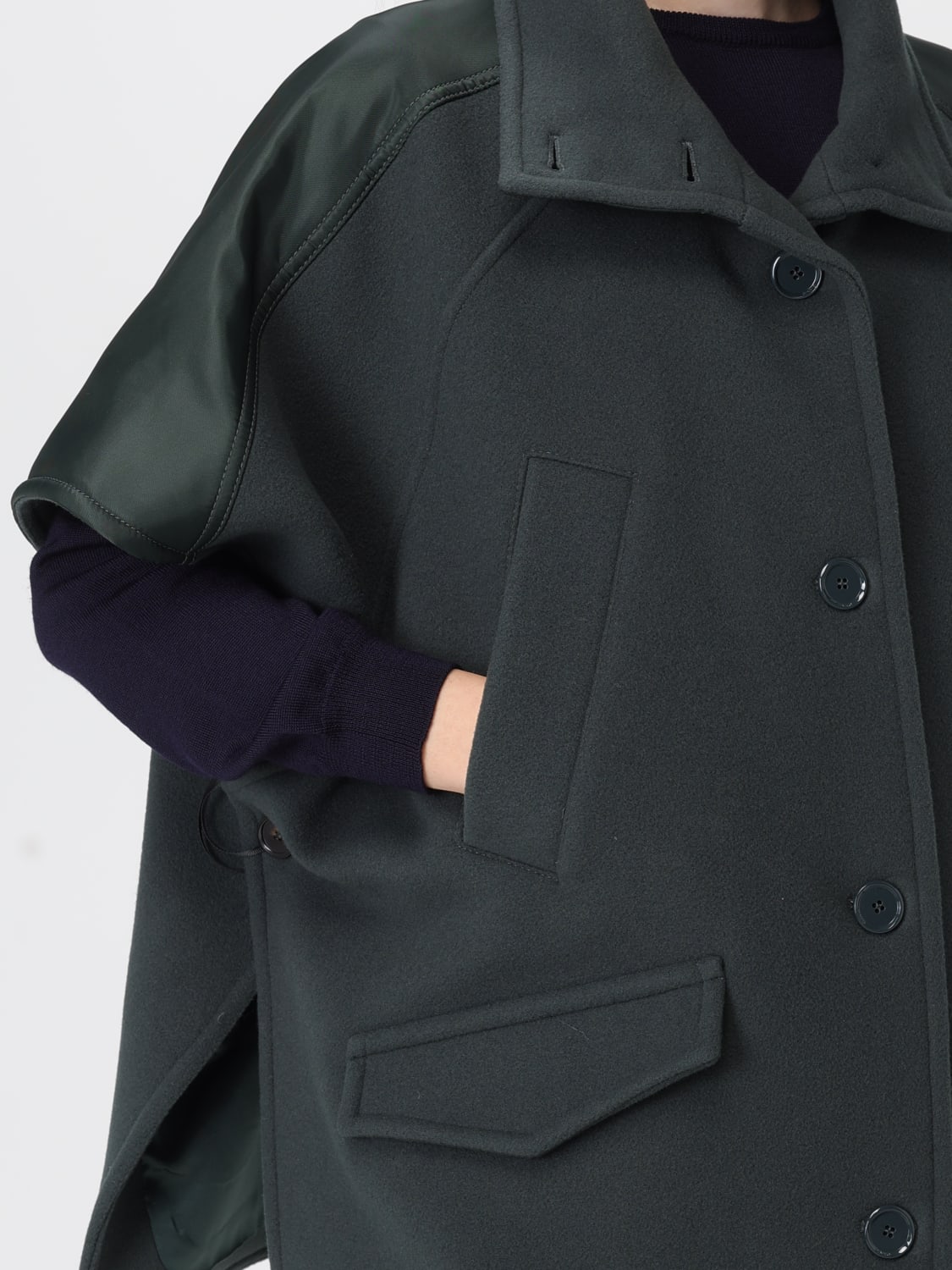 PINKO ПАЛЬТО: Пальто Женское Pinko, Зеленый - Img 4