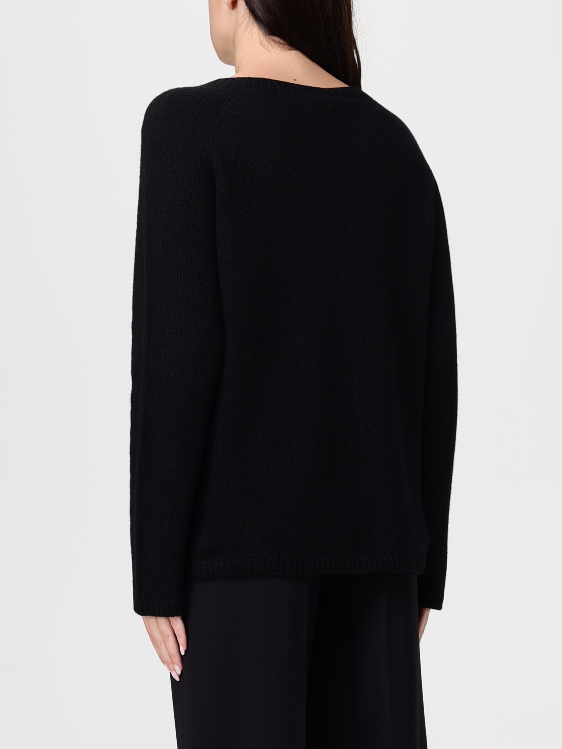 'S MAX MARA MAGLIA: Maglia a girocollo in misto lana 's Max Mara, Nero - Img 3