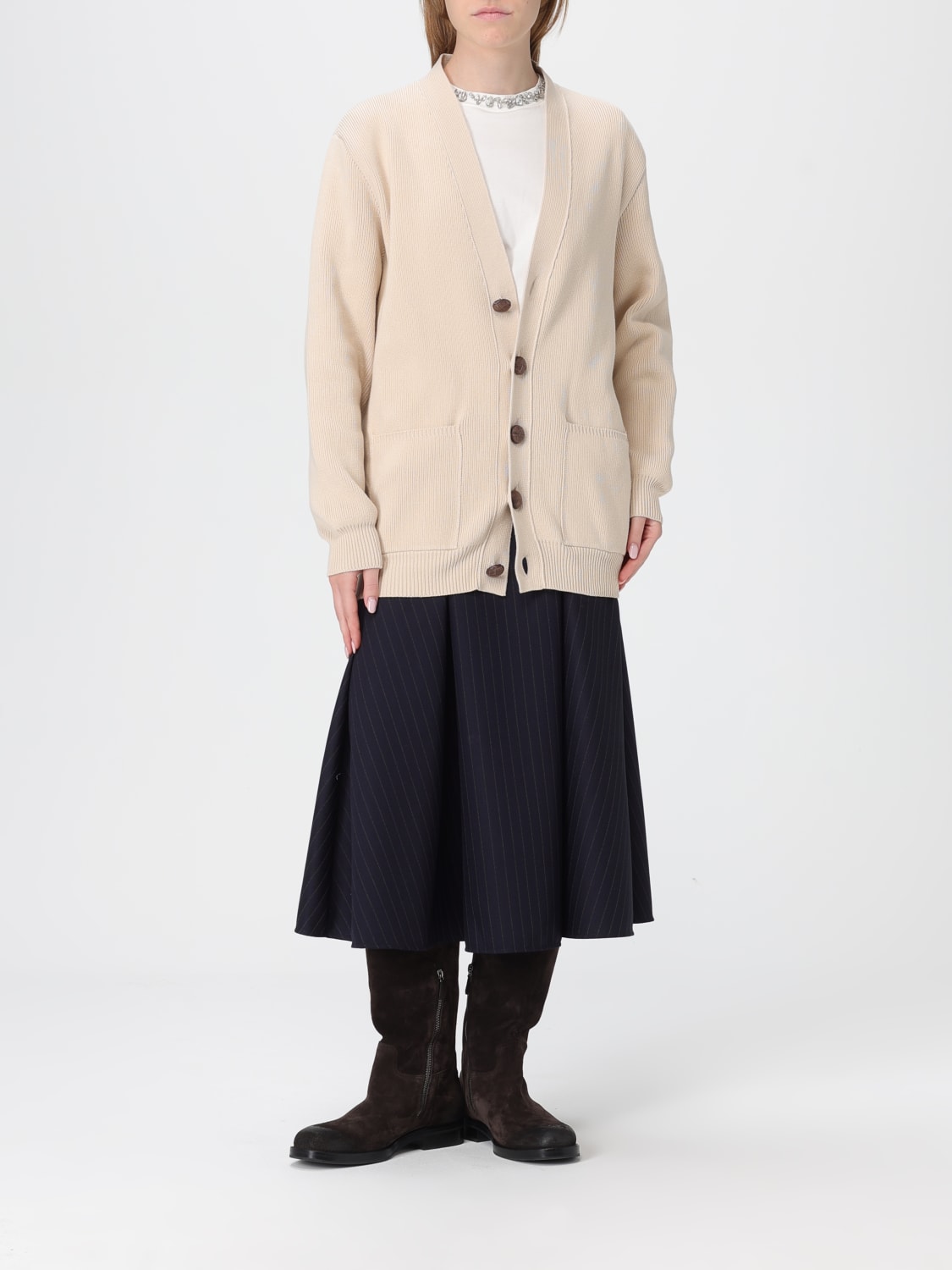 GOLDEN GOOSE SWEATER: Cardigan woman Golden Goose, Beige - Img 2