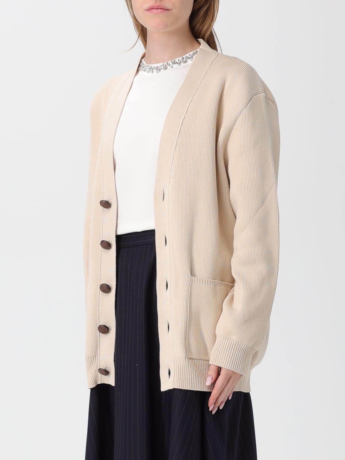 GOLDEN GOOSE SWEATER: Cardigan woman Golden Goose, Beige - Img 4