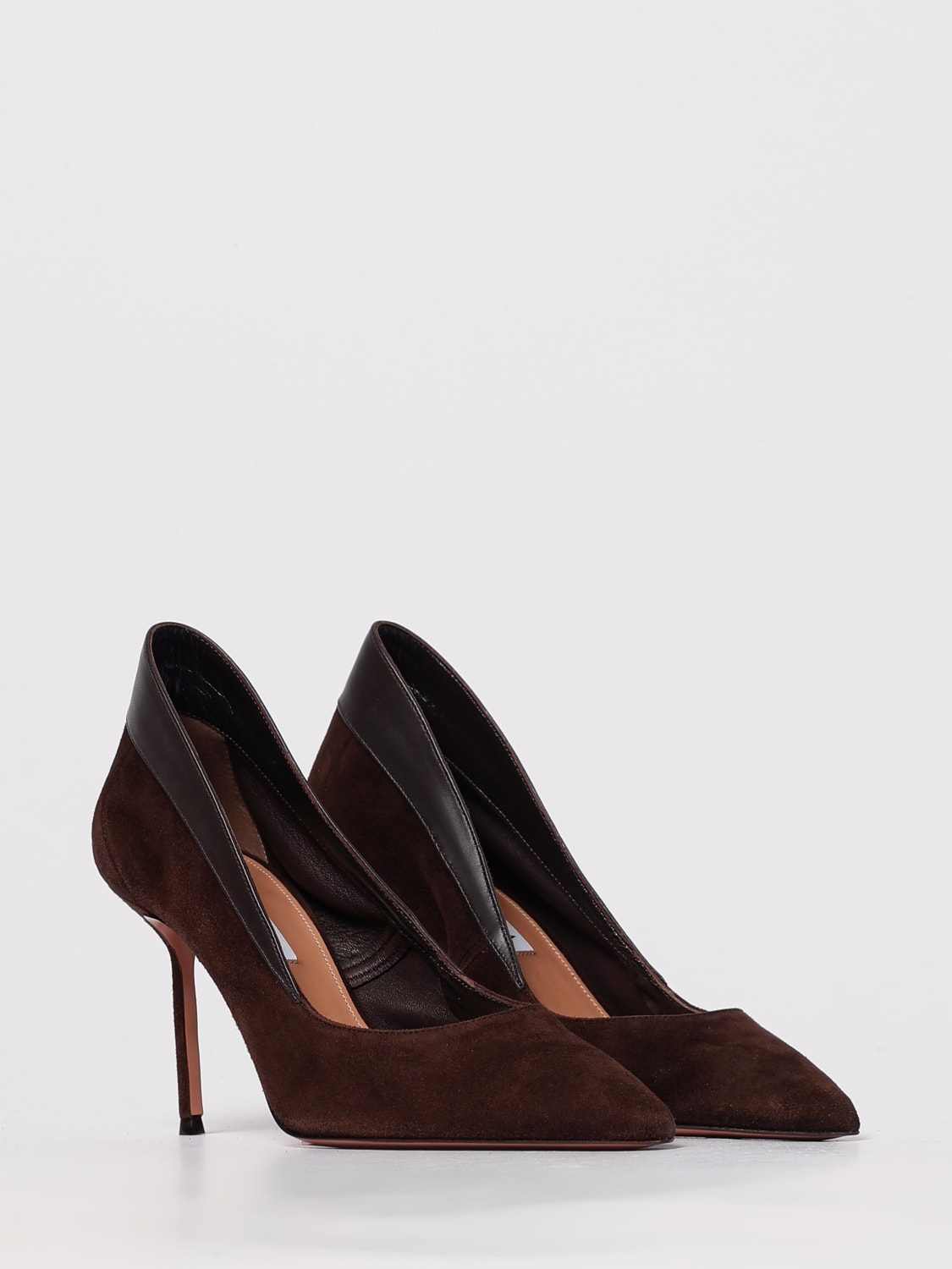 AQUAZZURA DÉCOLLETÉ: Décolleté Guanto Aquazzura in camoscio , Marrone - Img 2