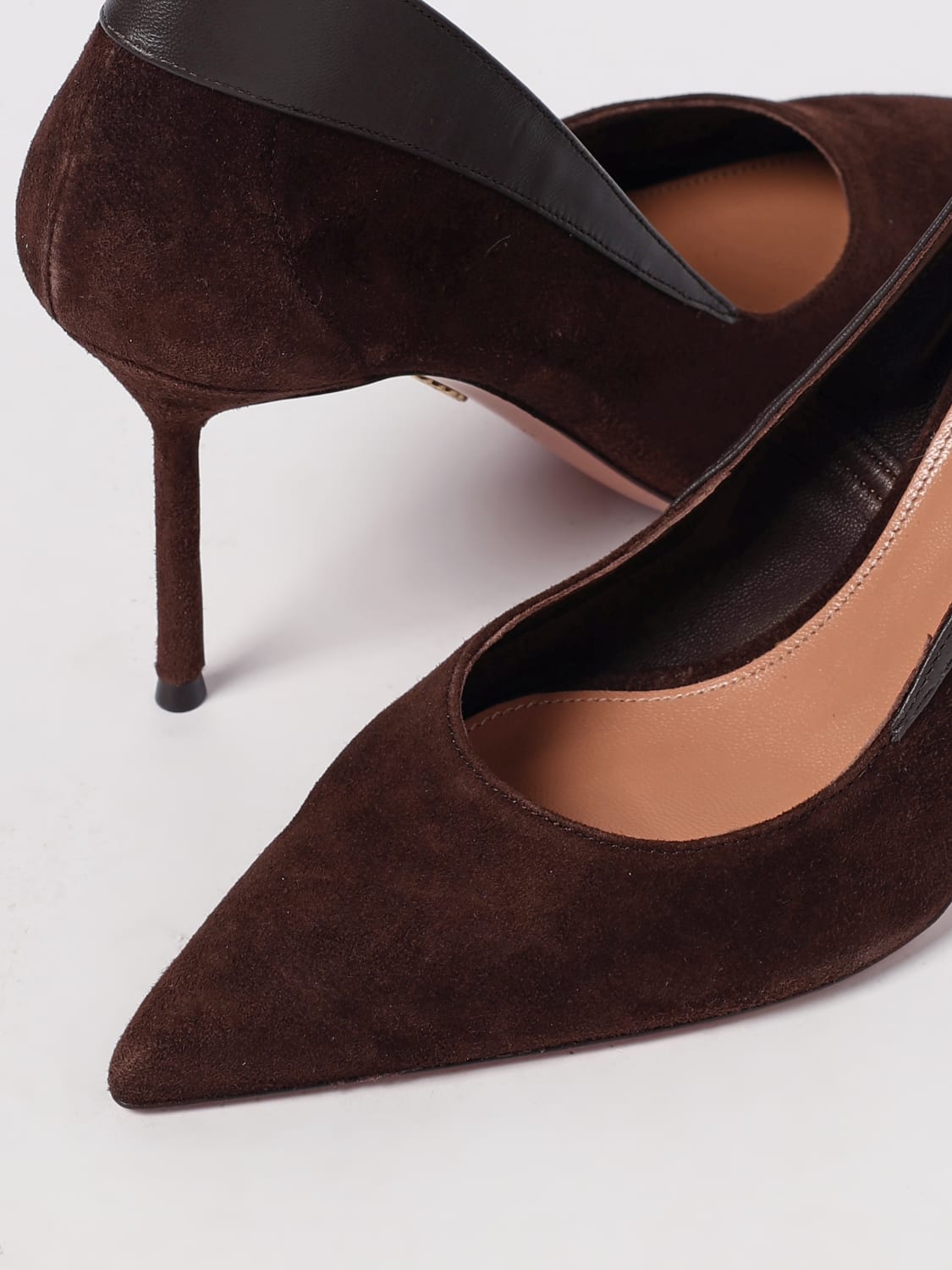 AQUAZZURA DÉCOLLETÉ: Décolleté Guanto Aquazzura in camoscio , Marrone - Img 4