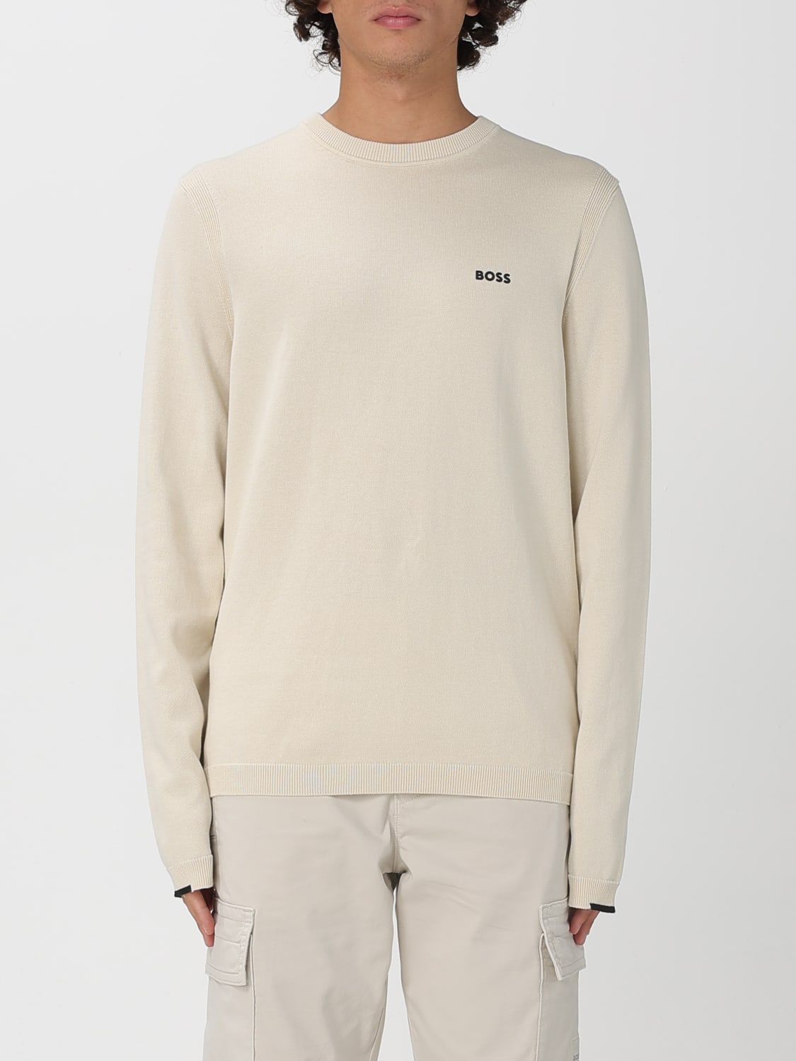 BOSS SWEATER: Sweater men Boss, Yellow Cream - Img 1