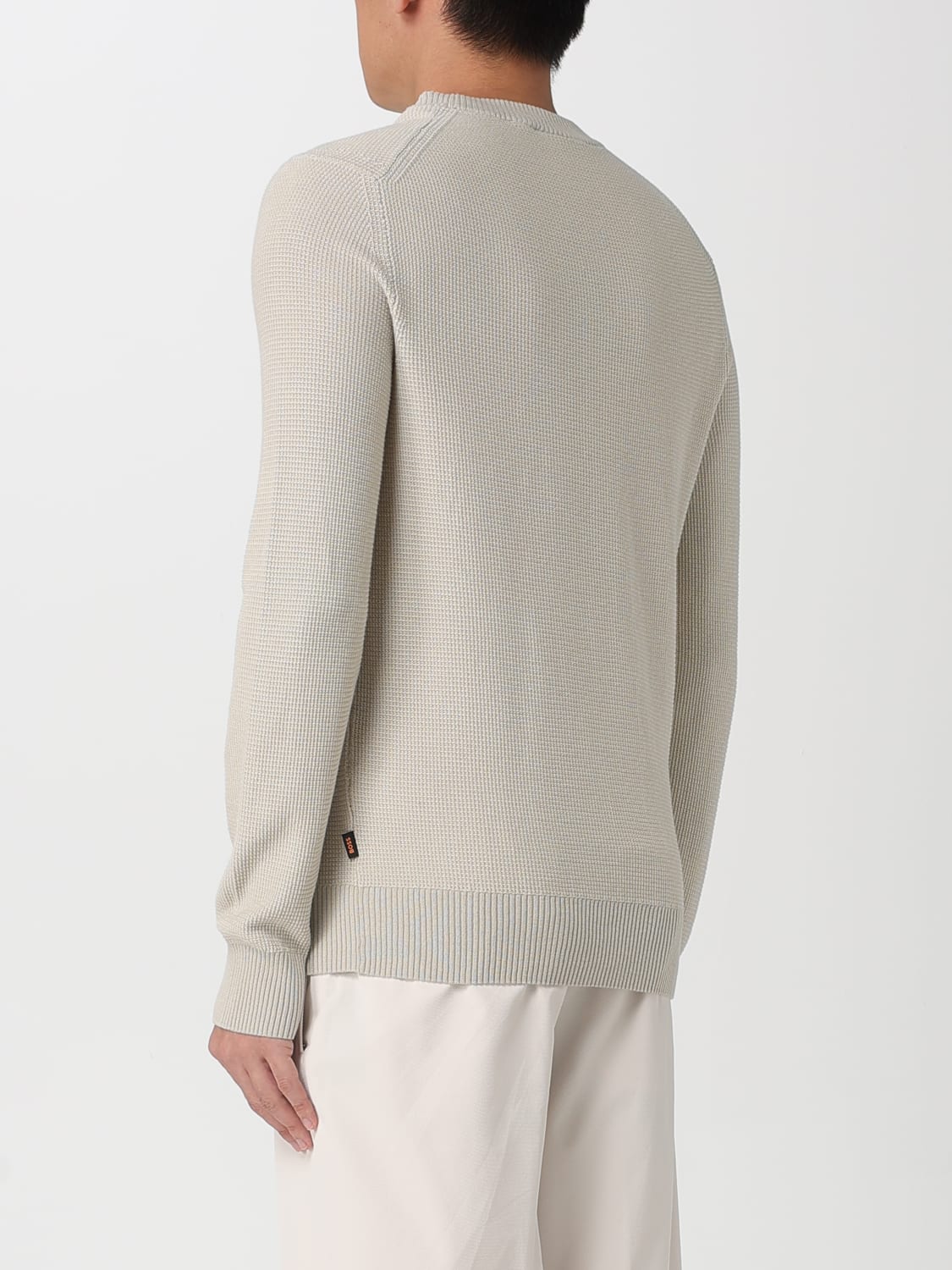 BOSS MAGLIA: Maglia a girocollo Boss in cotone, Beige - Img 2
