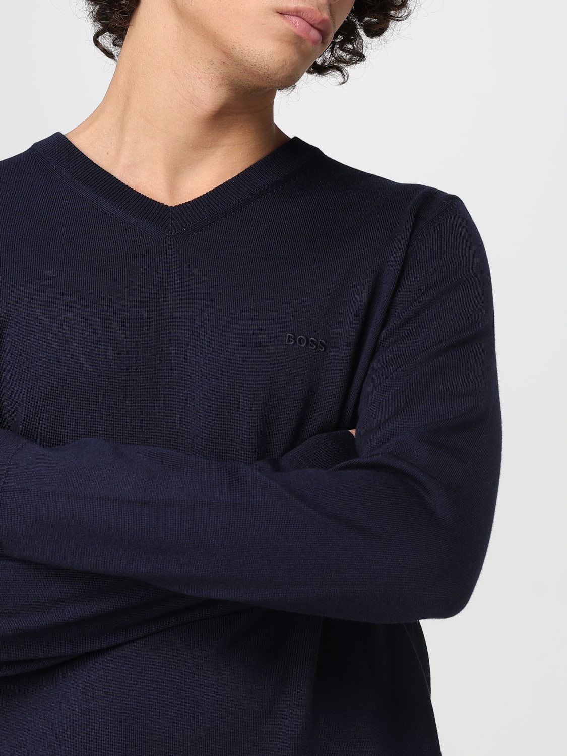 BOSS SWEATER: Sweater men Boss, Blue - Img 3