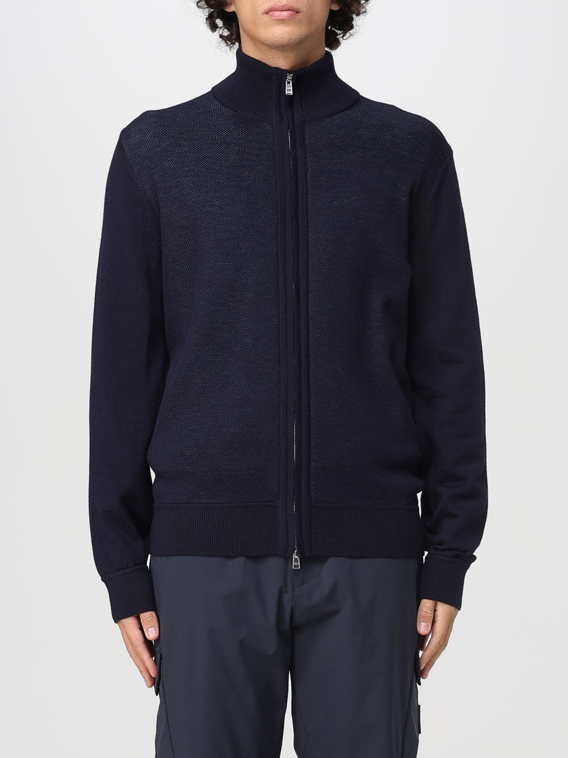 BOSS PULLOVER: Strickjacke herren Boss, Blau - Img 1