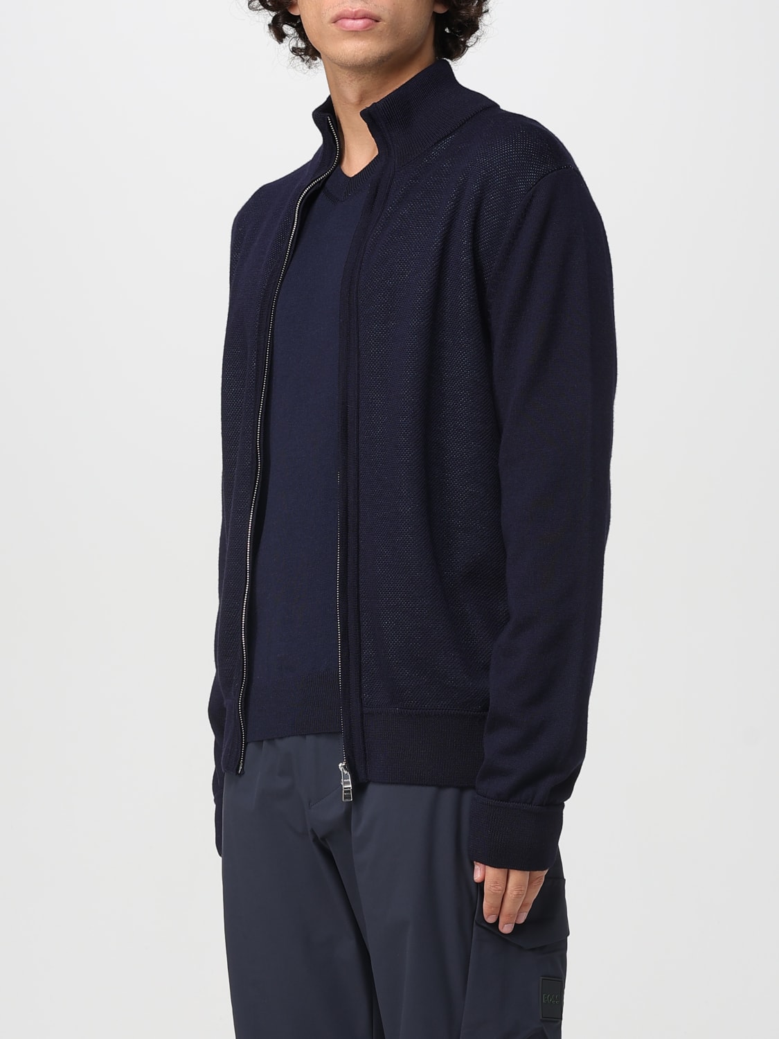 BOSS PULLOVER: Strickjacke herren Boss, Blau - Img 3