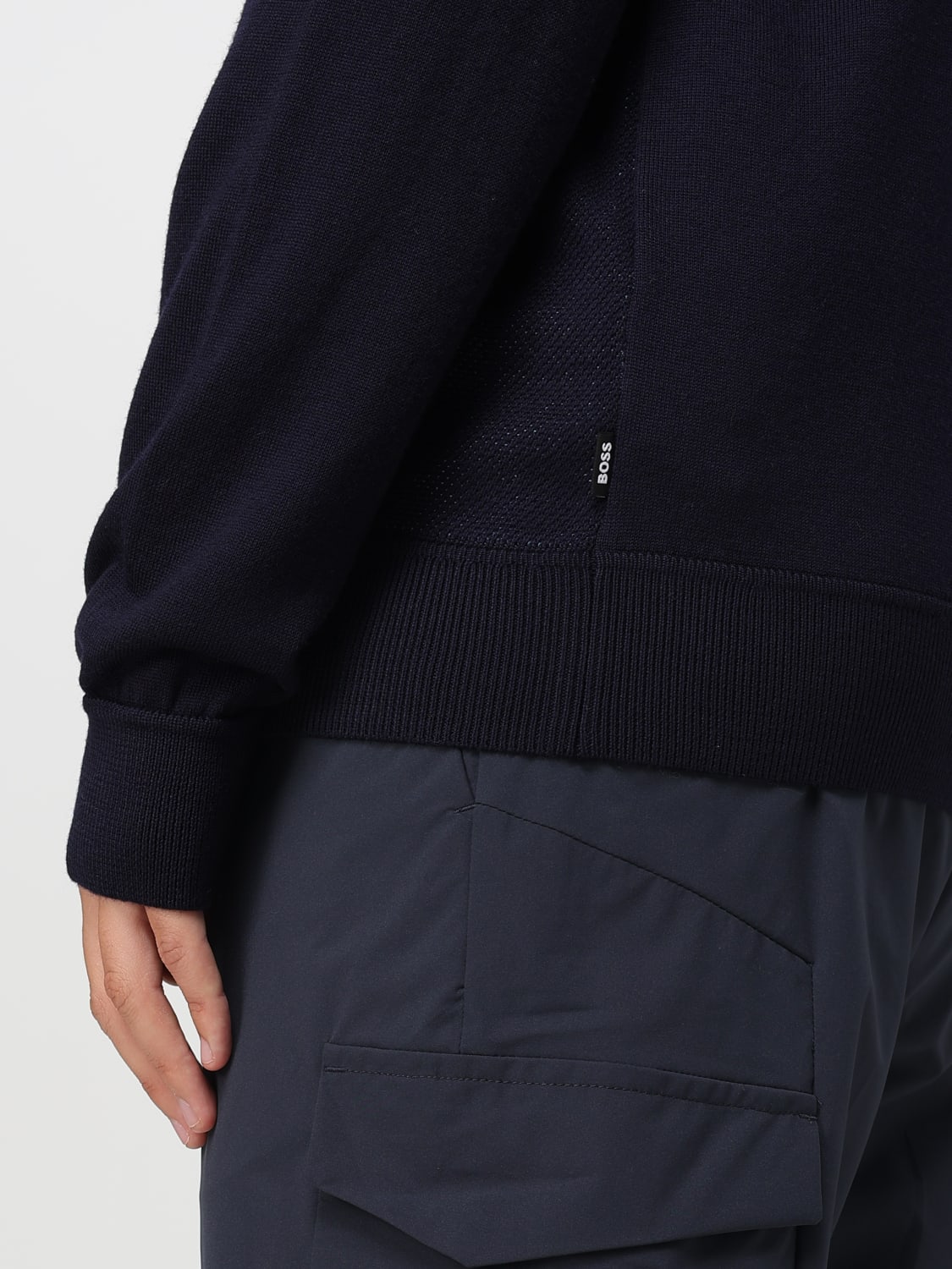 BOSS PULLOVER: Strickjacke herren Boss, Blau - Img 4