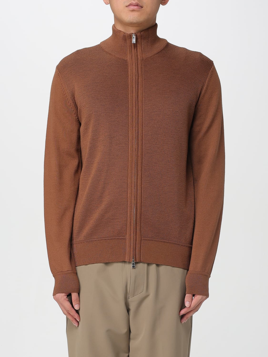 BOSS PULLOVER: Strickjacke herren Boss, Braun - Img 1