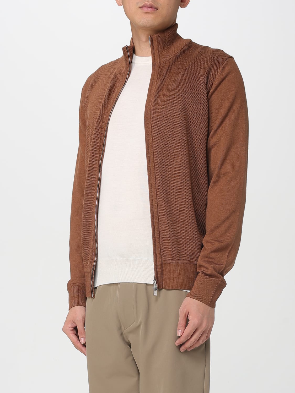 BOSS PULLOVER: Strickjacke herren Boss, Braun - Img 3