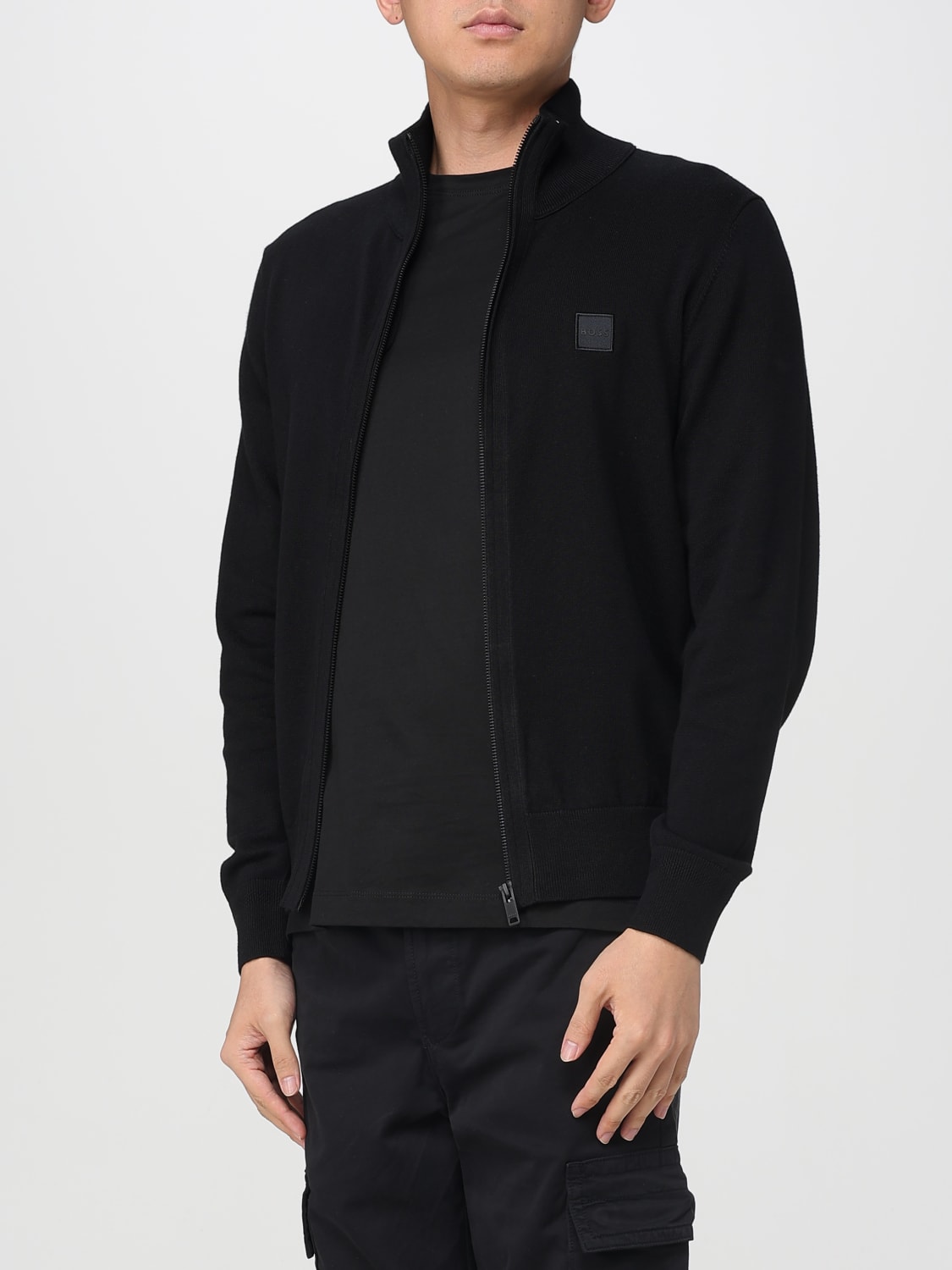 BOSS PULLOVER: Strickjacke herren Boss, Schwarz - Img 3