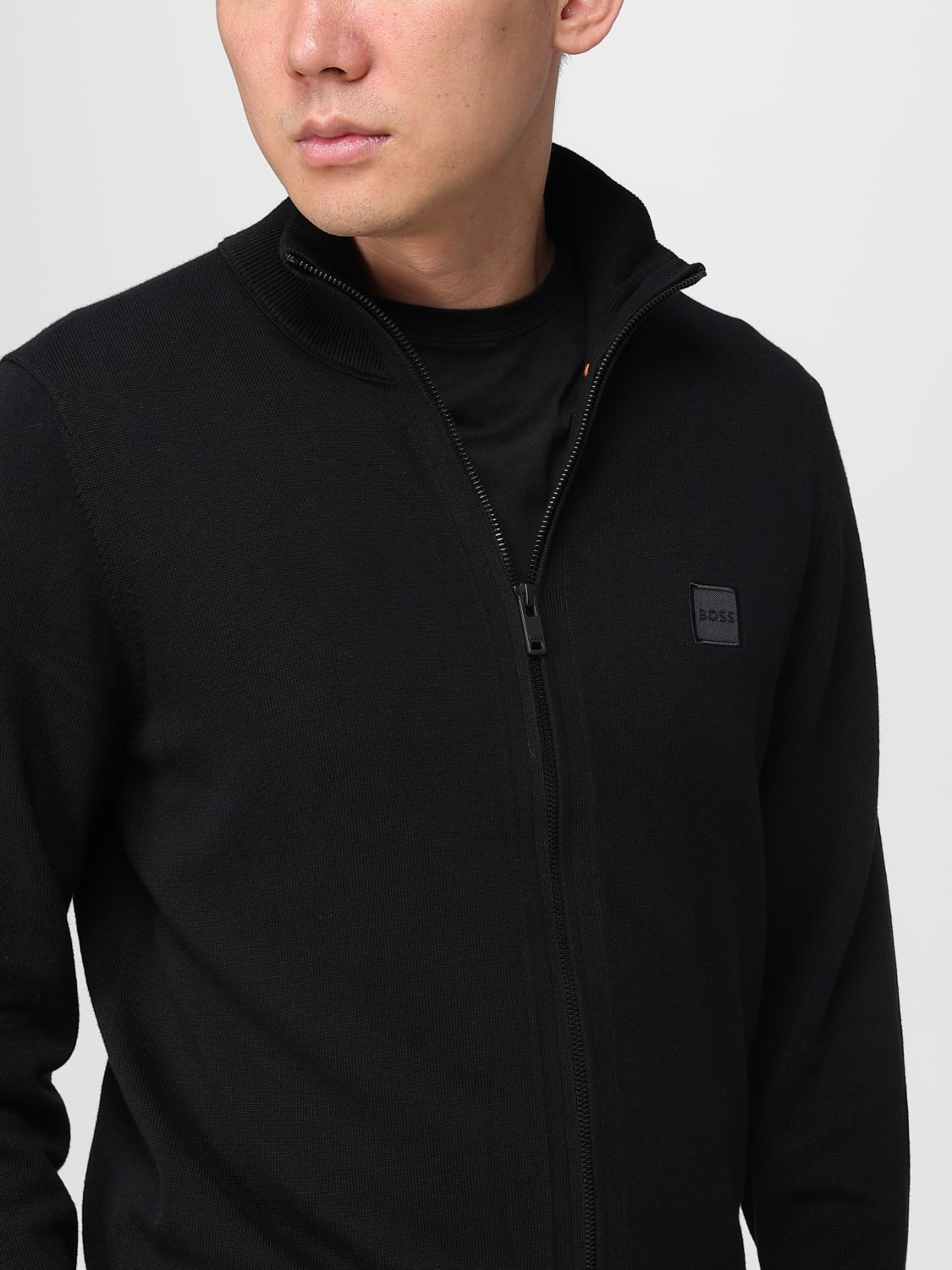 BOSS PULLOVER: Strickjacke herren Boss, Schwarz - Img 4