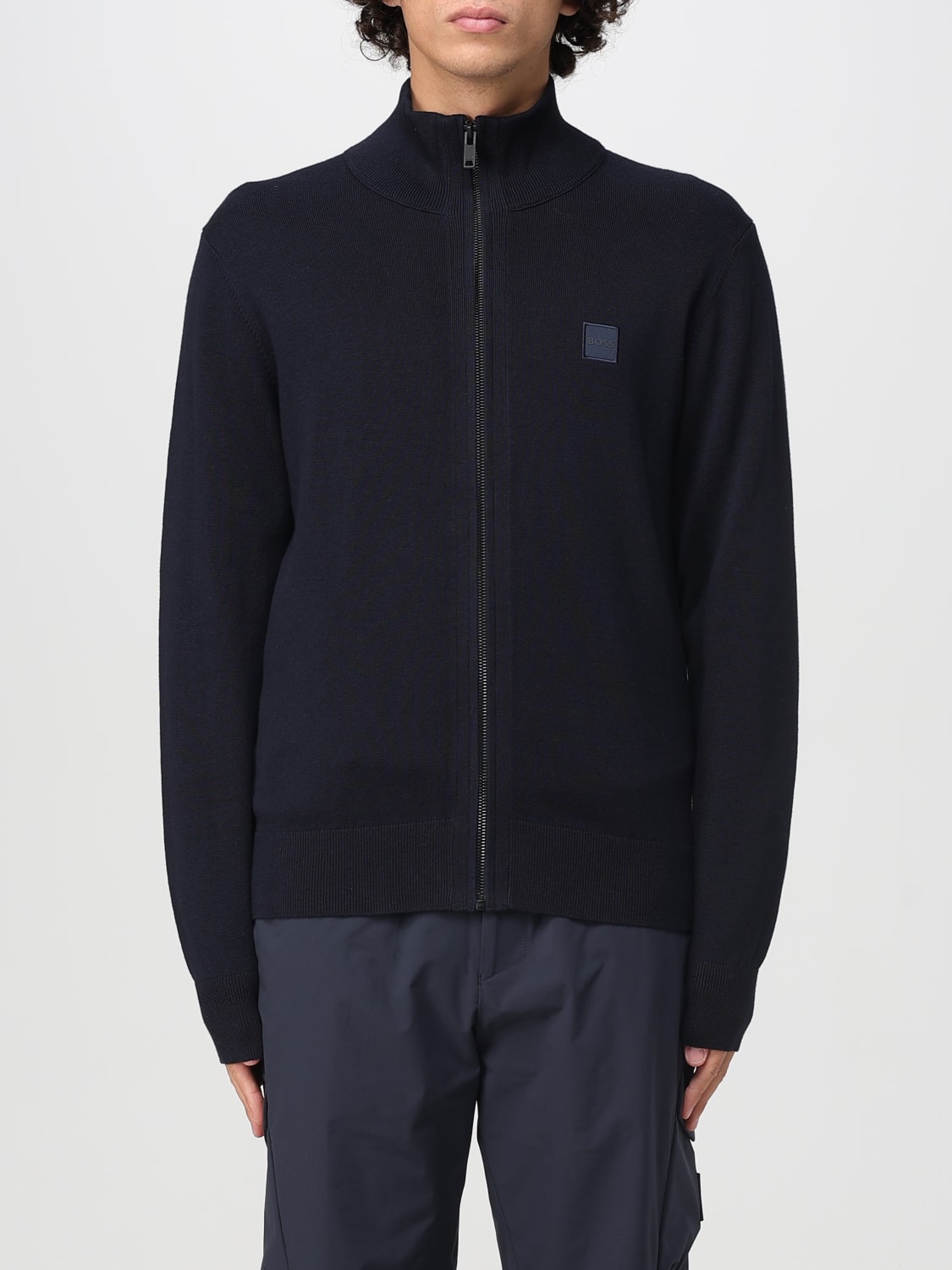 BOSS JERSEY: Cárdigan hombre Boss, Azul Oscuro - Img 1