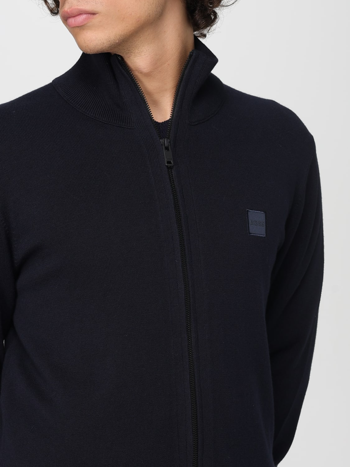 BOSS JERSEY: Cárdigan hombre Boss, Azul Oscuro - Img 4