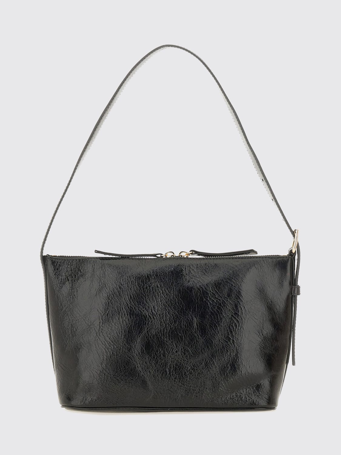 A.P.C. BORSA A SPALLA: Borsa Vera A.P.C. in pelle stropicciata , Nero - Img 2