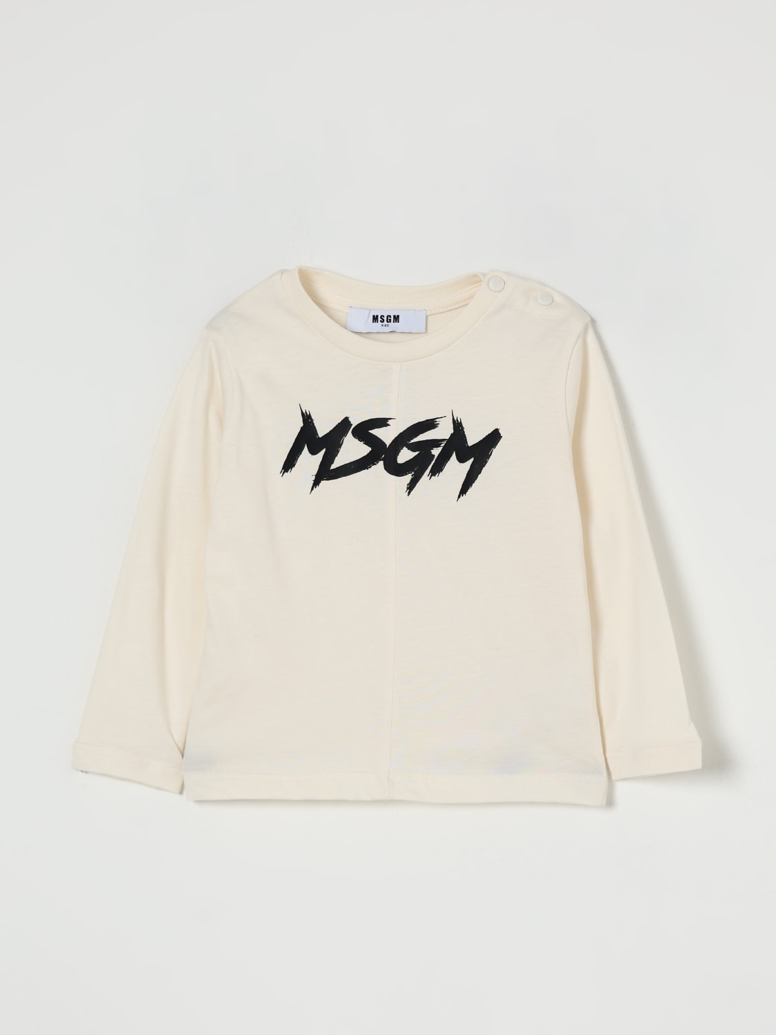 MSGM KIDS T-SHIRT: T-shirt in cotone con logo MSGM Kids, Panna - Img 1