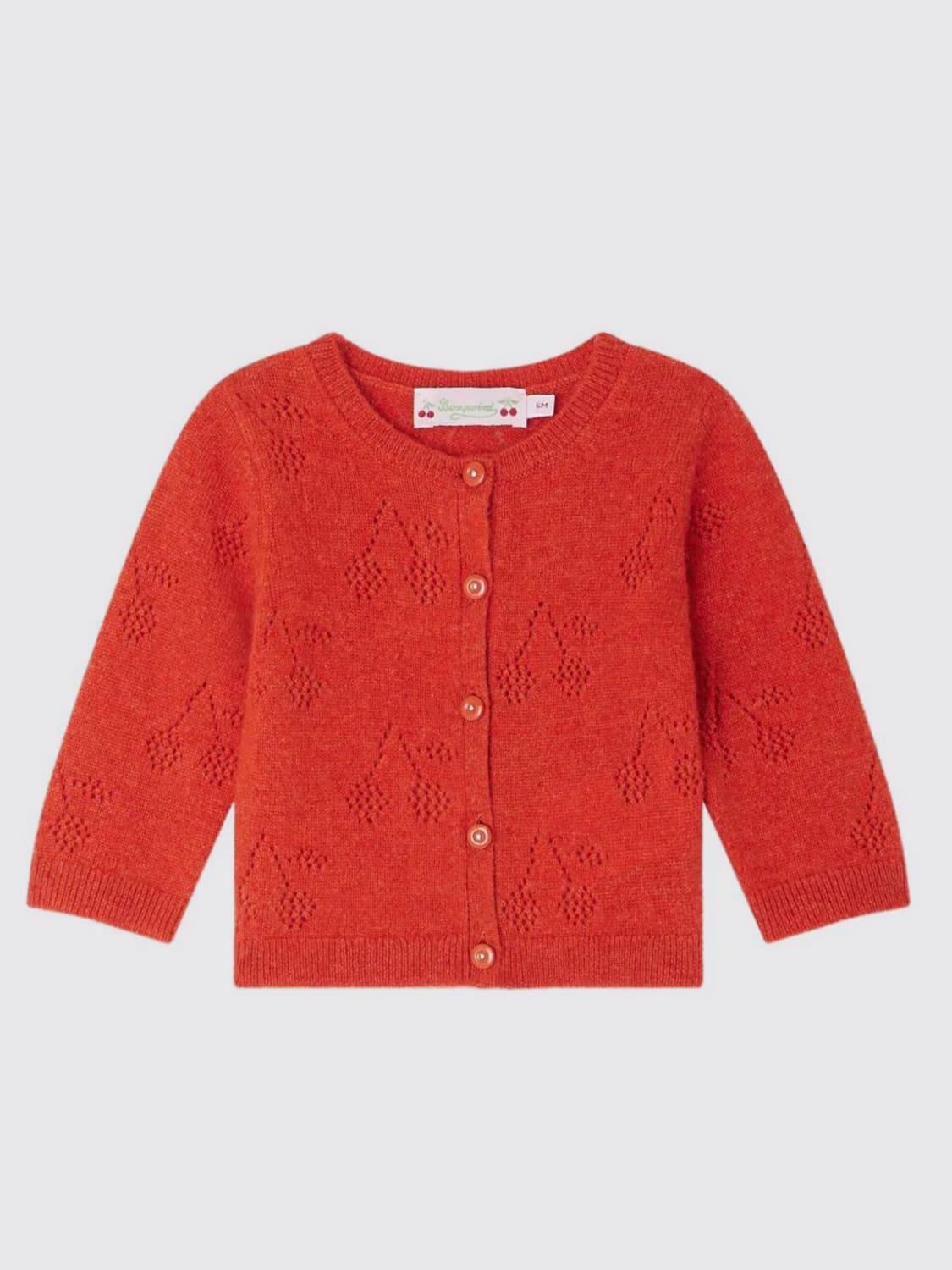 BONPOINT MAGLIA: Cardigan in cashmere a girocollo Bonpoint, Rosso - Img 1