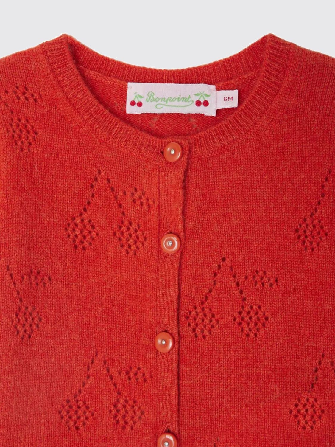 BONPOINT MAGLIA: Cardigan in cashmere a girocollo Bonpoint, Rosso - Img 3