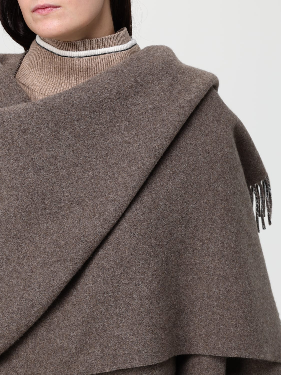 BRUNELLO CUCINELLI MANTEAU: Cape femme Brunello Cucinelli, Marron - Img 5