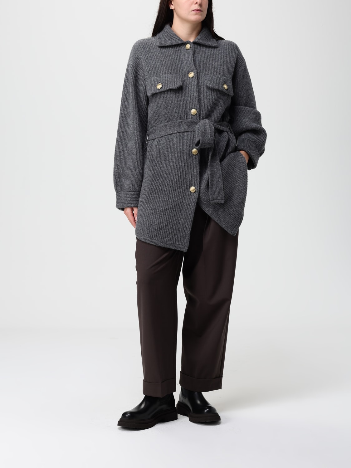 BRUNELLO CUCINELLI PULL: Cardigan femme Brunello Cucinelli, Gris - Img 2