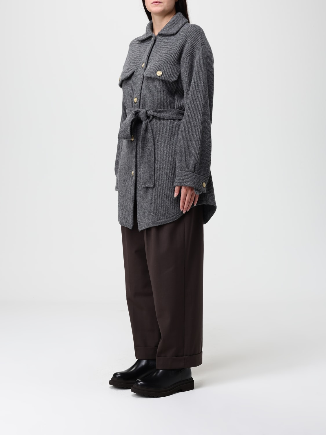 BRUNELLO CUCINELLI PULL: Cardigan femme Brunello Cucinelli, Gris - Img 4