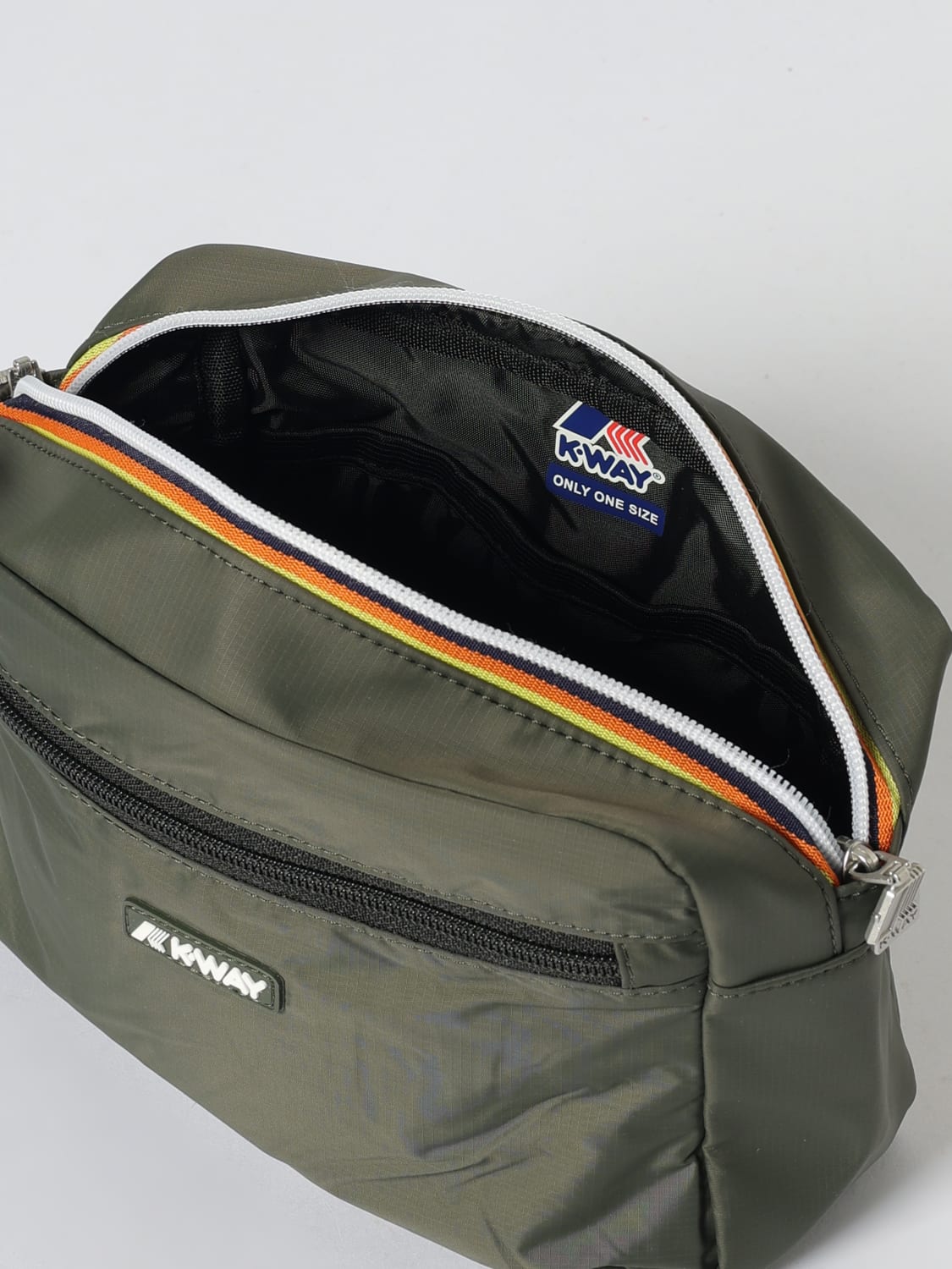 K-WAY ACCESSORI BEAUTY: Beauty Case in nylon con logo K-way, Militare - Img 3