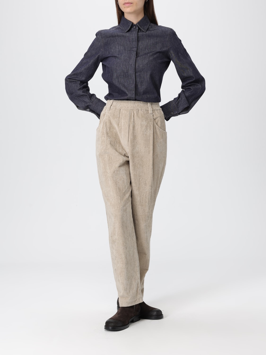 BRUNELLO CUCINELLI CHEMISE: Top femme Brunello Cucinelli, Bleu - Img 2