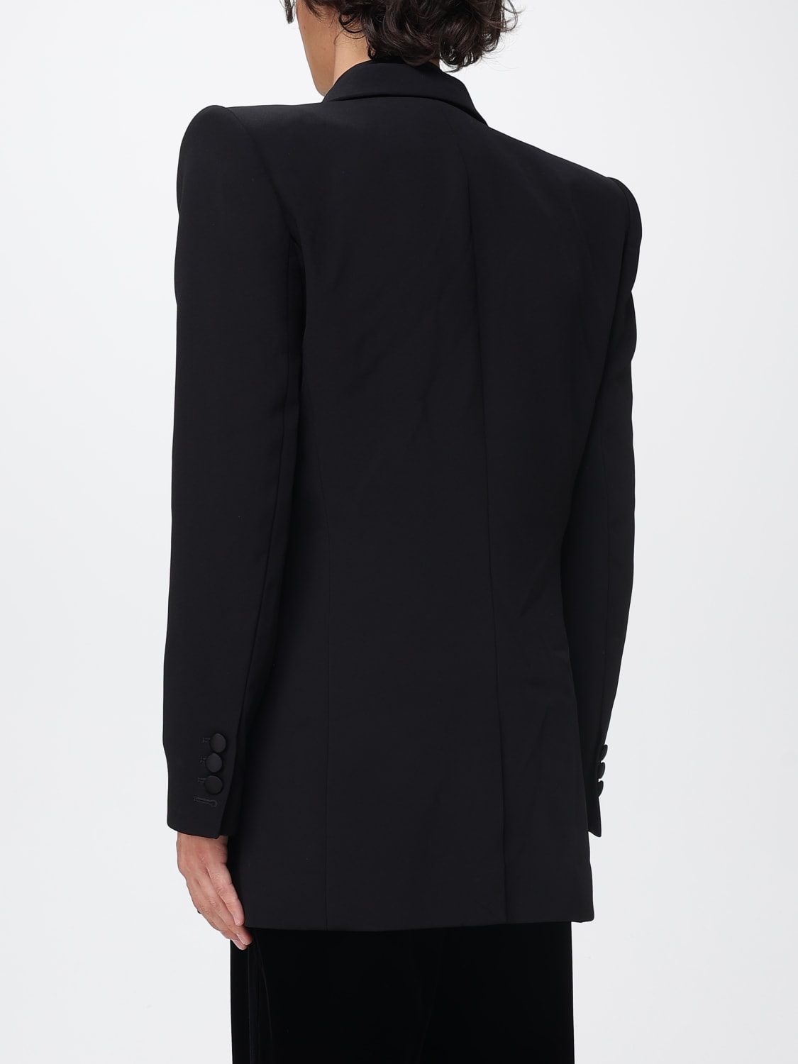 BALMAIN GIACCA: Blazer monopetto Balmain in viscosa con ricami, Nero - Img 3