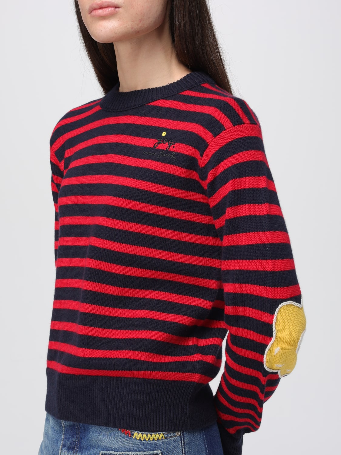MARC JACOBS MAGLIA: Maglia a righe in lana e cashmere Marc Jacobs, Blue Navy - Img 3