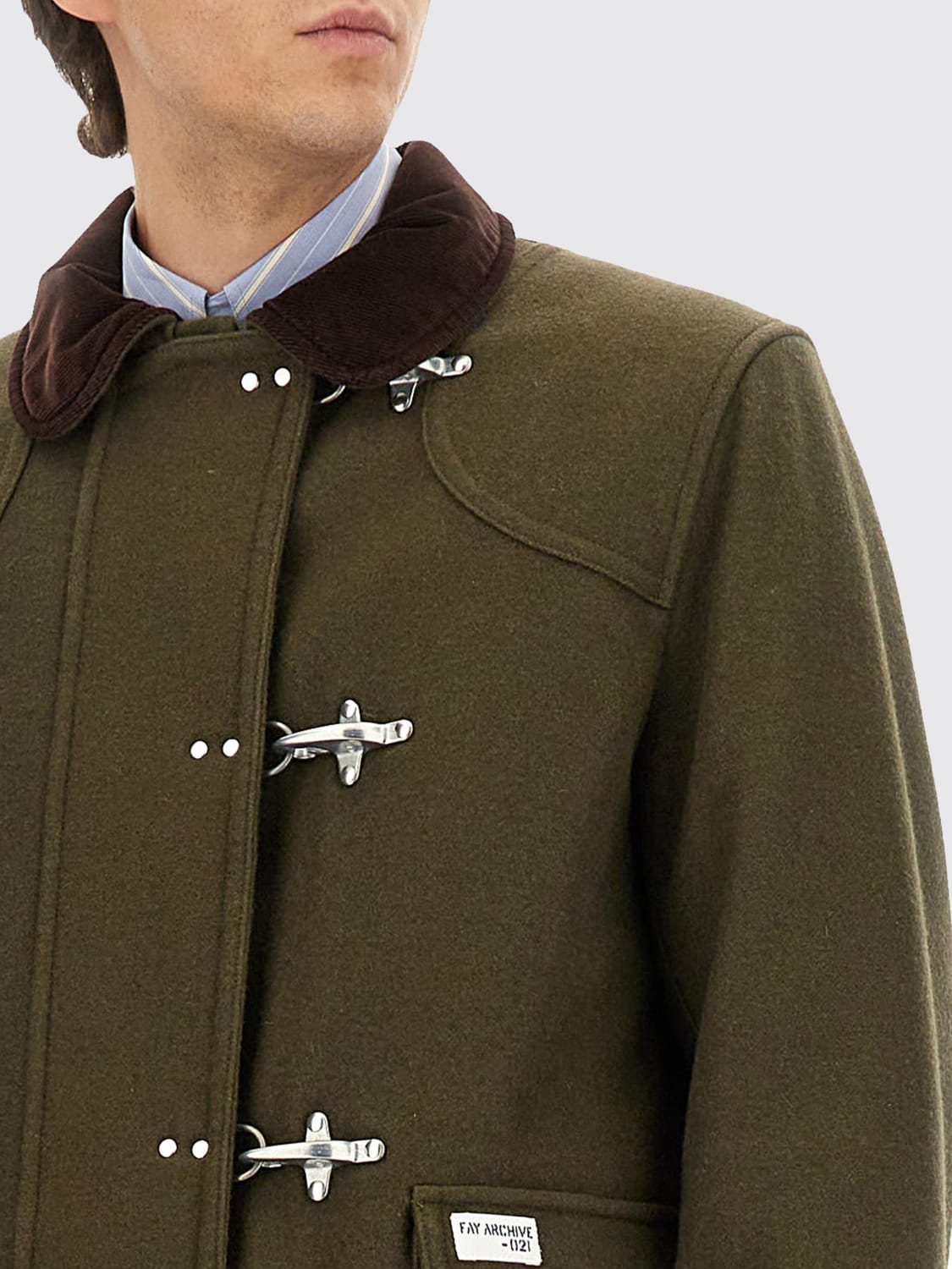 FAY CAPPOTTO: Cappotto di cotone Fay, Bosco - Img 4