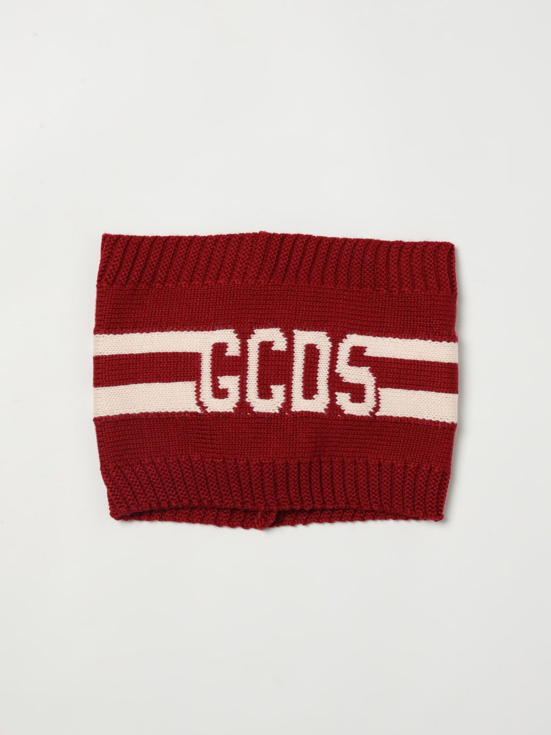 GCDS JUNIOR NECK WARMER: Scarf newborn kids GCDS Junior, Brown - Img 1