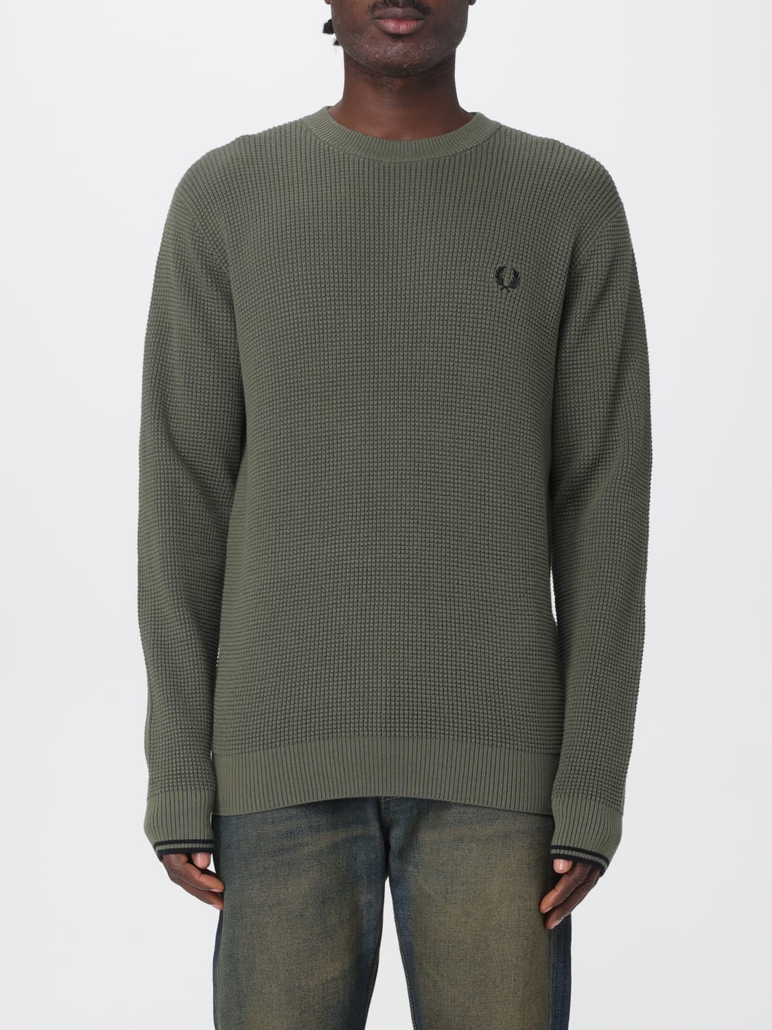 FRED PERRY SWEATER: Sweater men Fred Perry, Green - Img 1