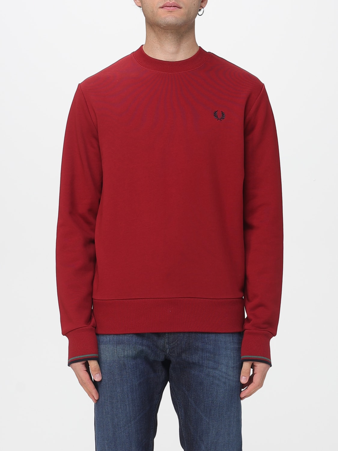 FRED PERRY FELPA: Felpa Fred Perry in cotone con logo , Rosso - Img 1