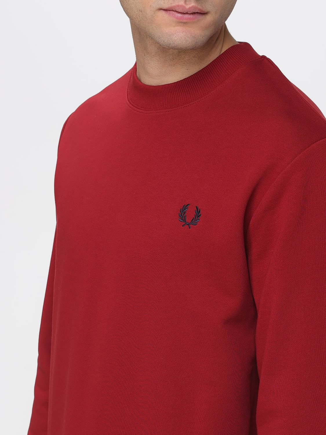FRED PERRY FELPA: Felpa Fred Perry in cotone con logo , Rosso - Img 3
