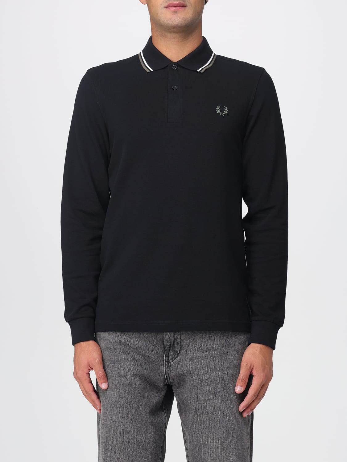 FRED PERRY POLO: Polo in cotone con logo Fred Perry, Nero 1 - Img 1