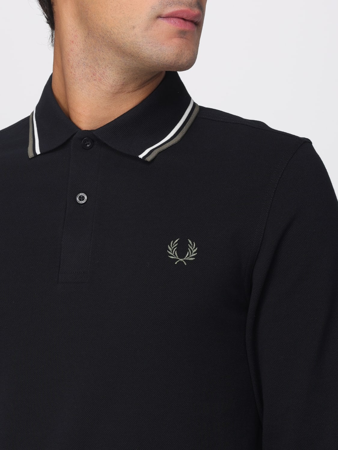 FRED PERRY POLO: Polo in cotone con logo Fred Perry, Nero 1 - Img 3