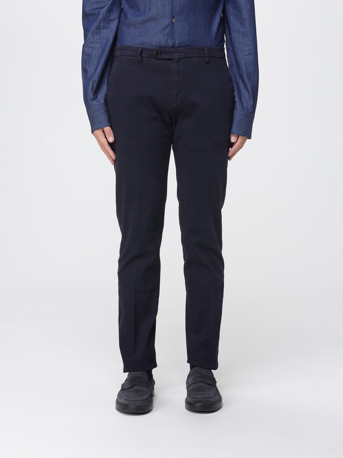 BRIGLIA 1949 PANTALONI: Pantalone chino Briglia 1949 in gabardine di cotone , Blue - Img 1