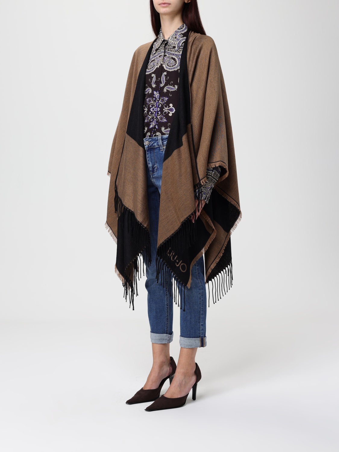 LIU JO COAT: Cape woman Liu Jo, Brown - Img 3