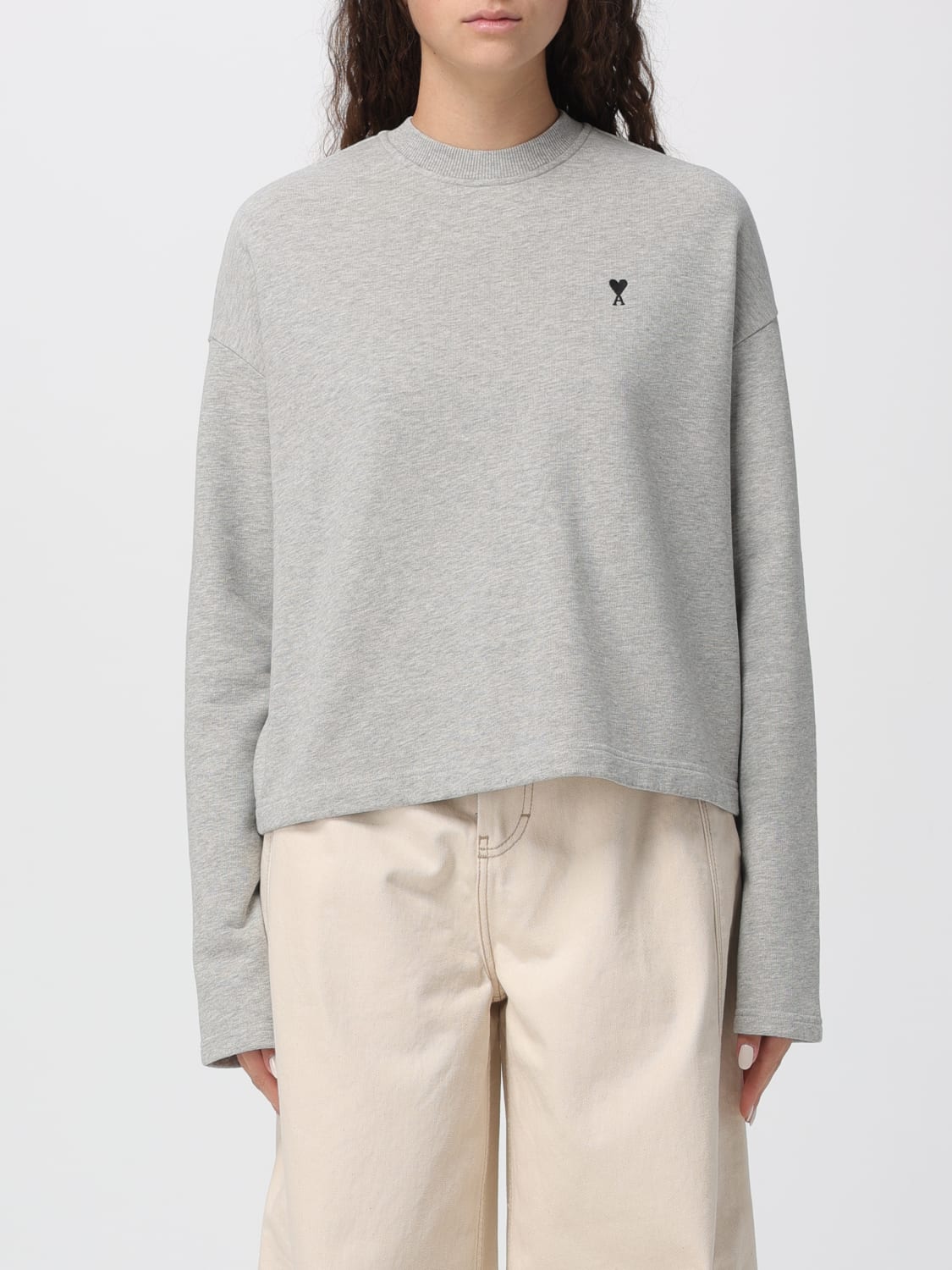 AMI PARIS SWEATER: Sweater woman Ami Paris, Grey - Img 1