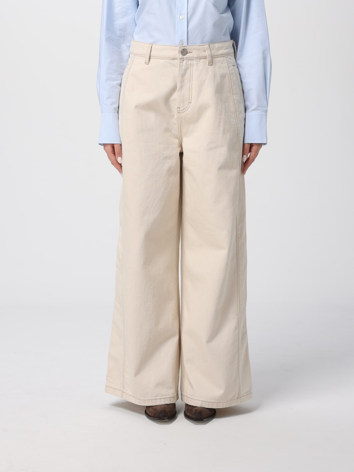 AMI PARIS VAQUEROS: Vaquero mujer Ami Paris, Beige - Img 1