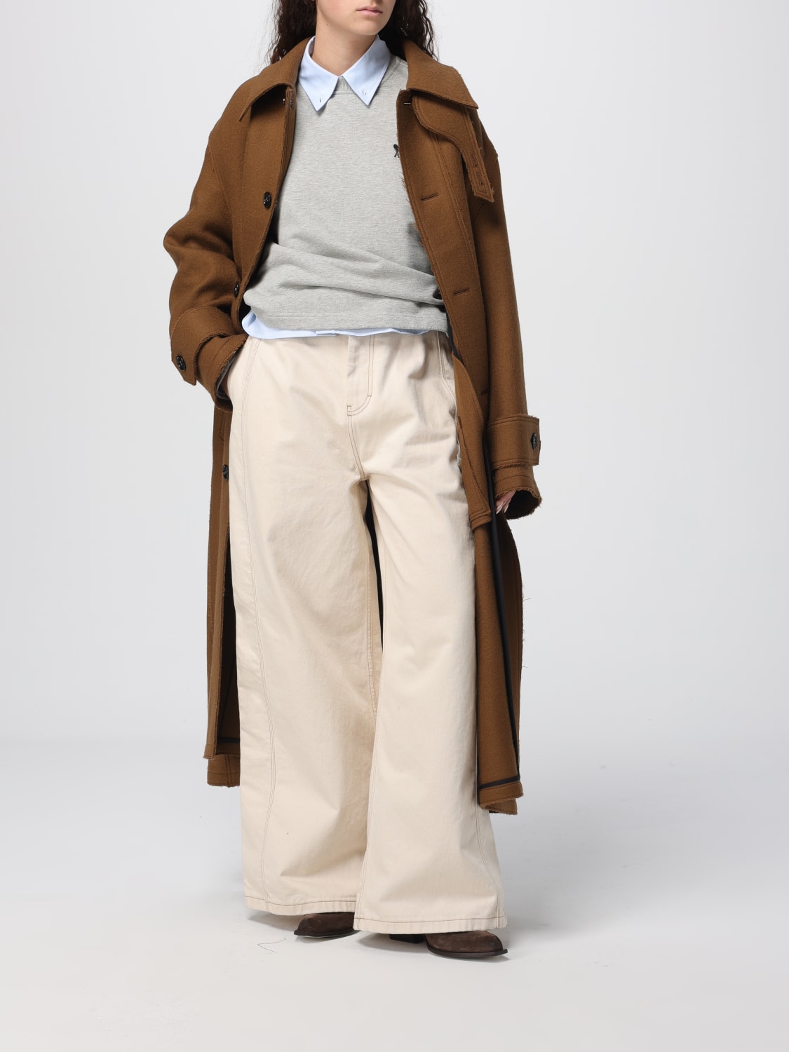 AMI PARIS VAQUEROS: Vaquero mujer Ami Paris, Beige - Img 2