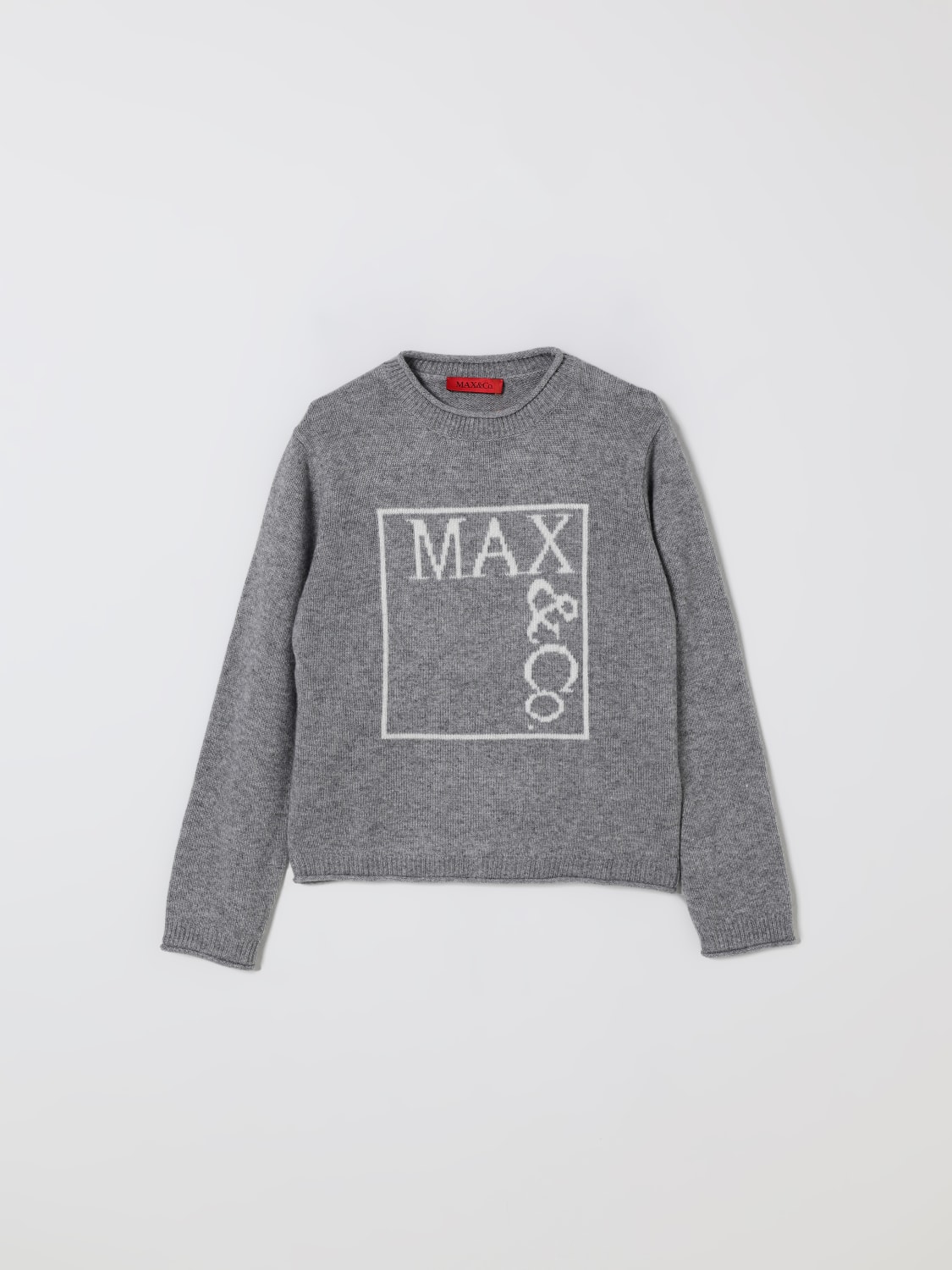 MAX&CO. KID MAGLIA: Pullover Max&Co. Kid in misto lana con logo , Antracite - Img 1