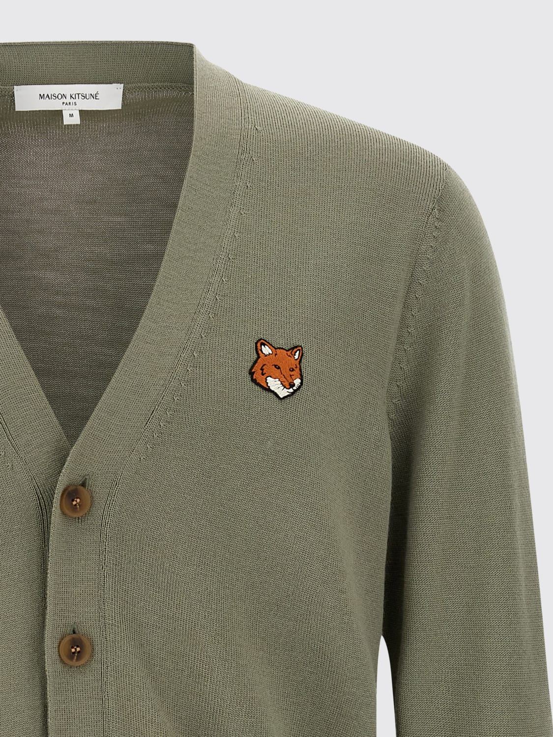 MAISON KITSUNÉ SWEATER: Cardigan men Maison KitsunÉ, Green - Img 3