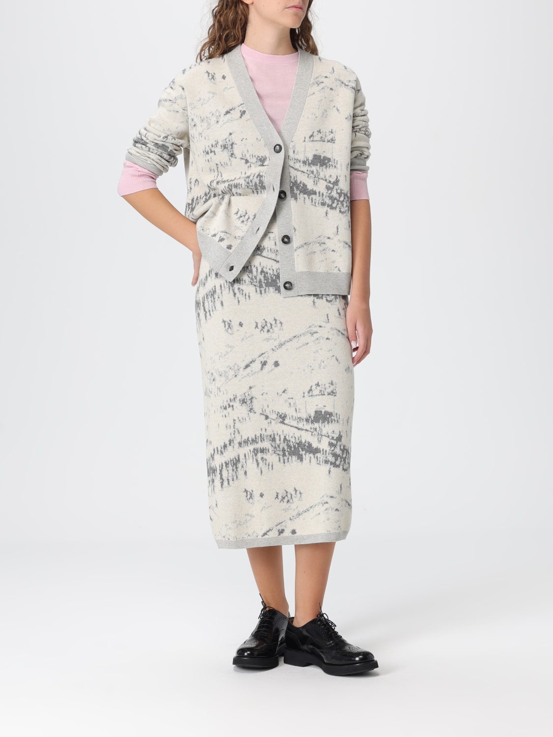 BALLANTYNE MAGLIA: Cardigan in lana e cotone a fantasia Ballantyne, Fantasia - Img 2