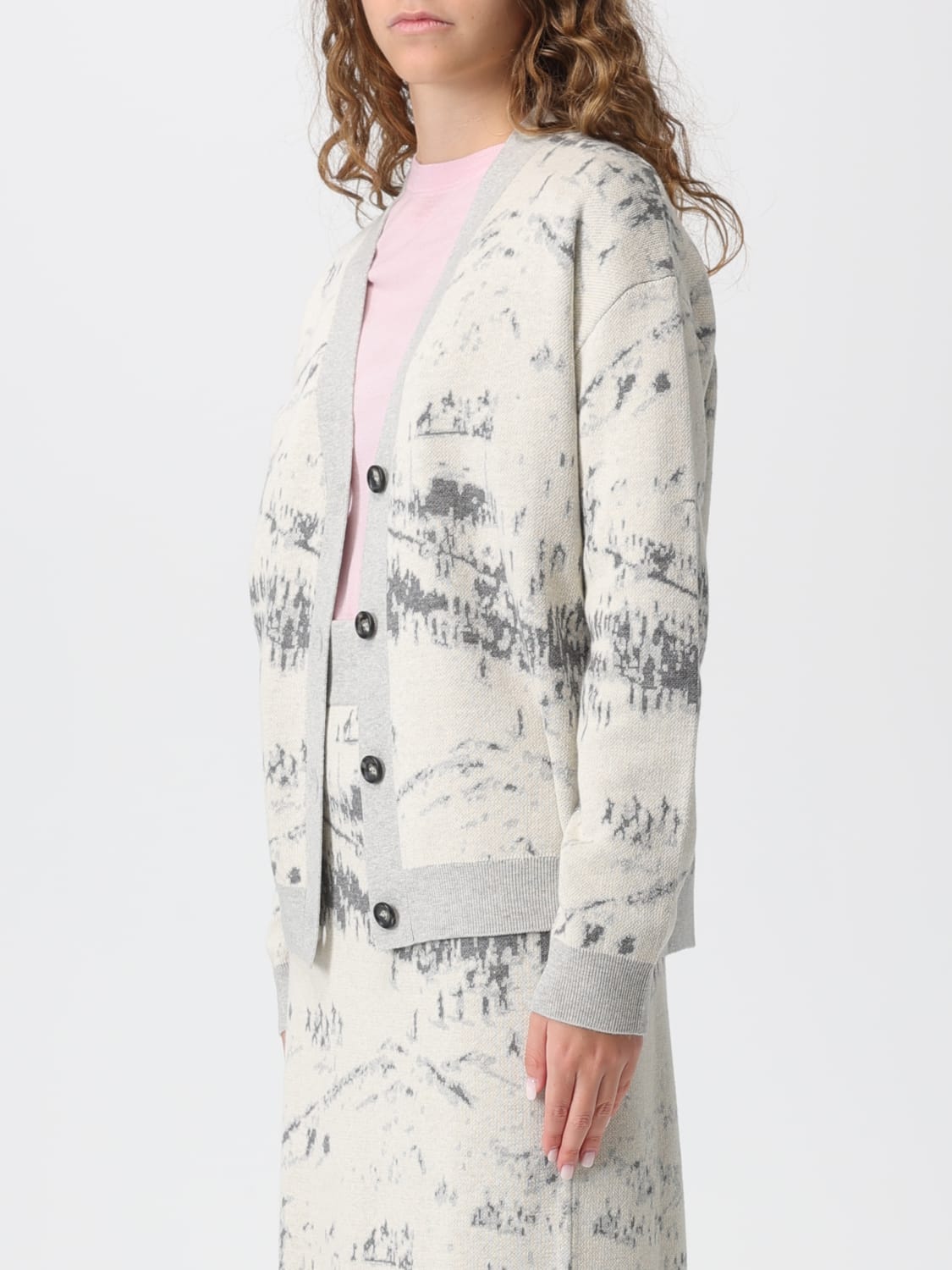 BALLANTYNE MAGLIA: Cardigan in lana e cotone a fantasia Ballantyne, Fantasia - Img 4