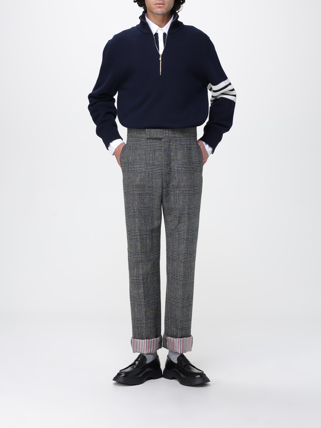 THOM BROWNE MAGLIA: Maglia in lana vergine 4 T- Bar Thom Browne, Blue - Img 2
