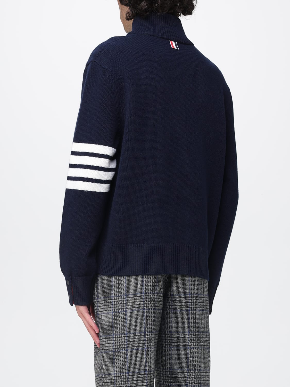 THOM BROWNE MAGLIA: Maglia in lana vergine 4 T- Bar Thom Browne, Blue - Img 3
