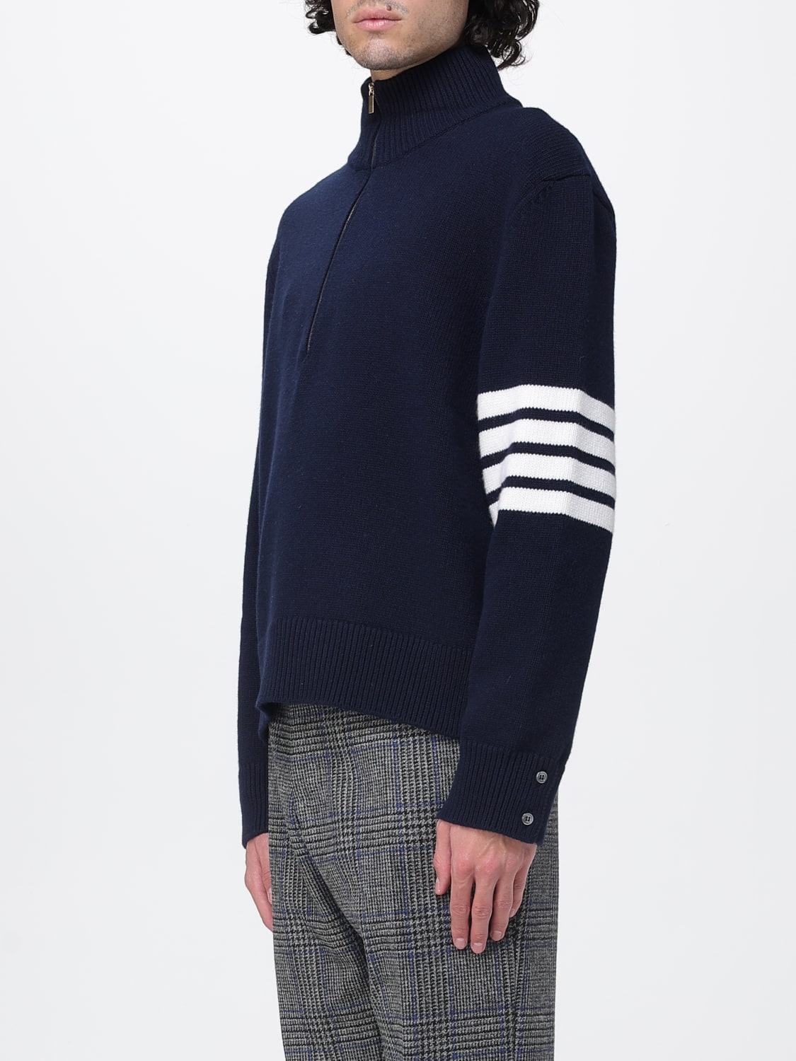 THOM BROWNE MAGLIA: Maglia in lana vergine 4 T- Bar Thom Browne, Blue - Img 4