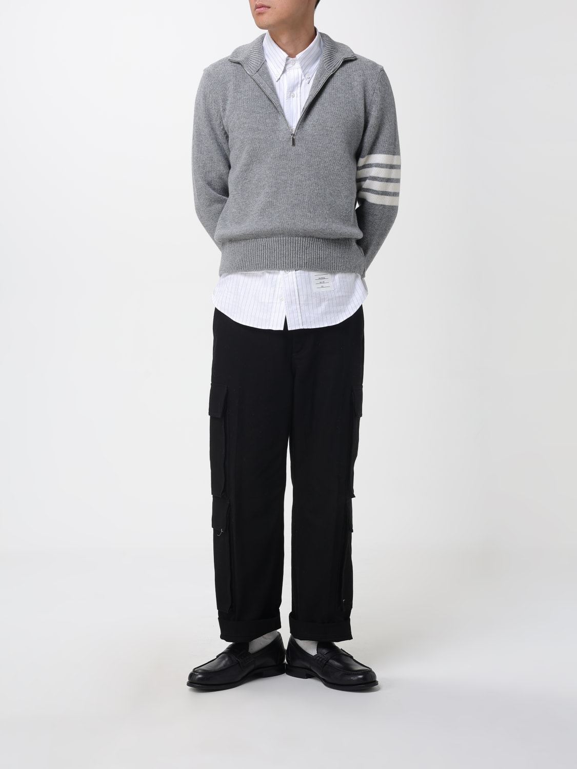 THOM BROWNE SWEATER: Cardigan men Thom Browne, Grey - Img 2